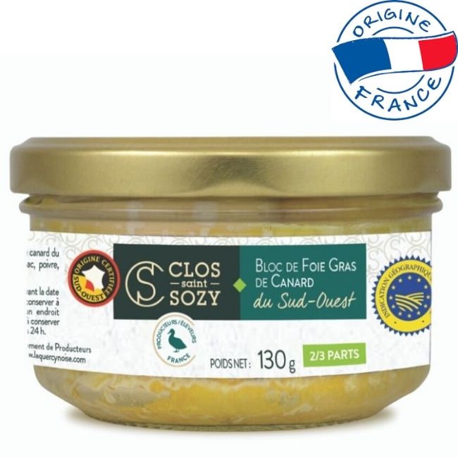 Clos Saint Sozy  Bloc de foie-gras de rata 130 g, IGP Sud-Vestul Frantei 