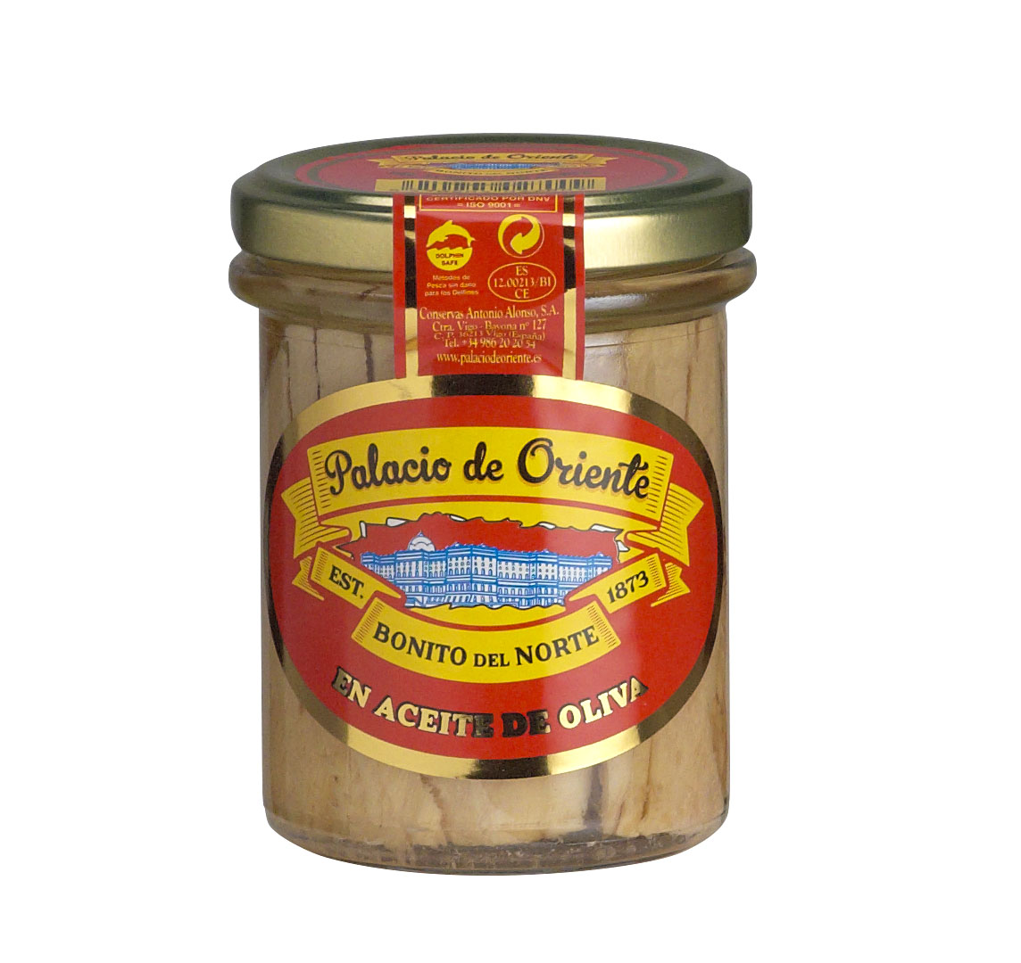File de Ton BONITO del NORTE in ulei masline  200 g PALACIO DE ORIENTE